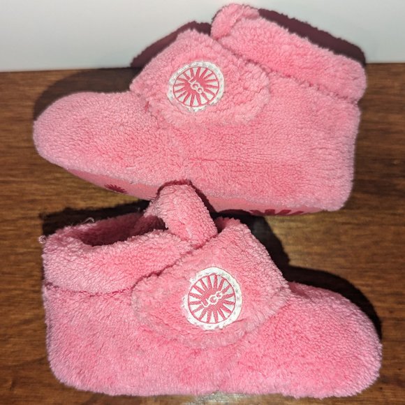 UGG Other - UGG Bixbee Baby/Toddler Girl Booties, Pink & Fuzzy Size 2/3